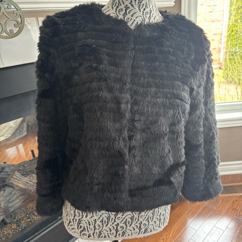 Marciano Black Faux Fur Jacket
